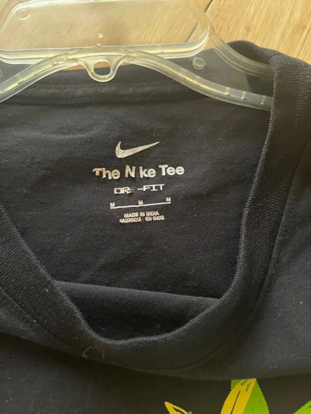 Nike Black T shirt with Orange Basketball and Multicolor Tropical Swoosh medium